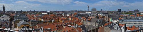 Panoramic view of Copenhagen from the tower Rundetaarn, Europe, Northern Europe 