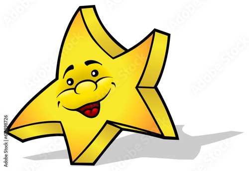 Yellow Star with a Smiling Face