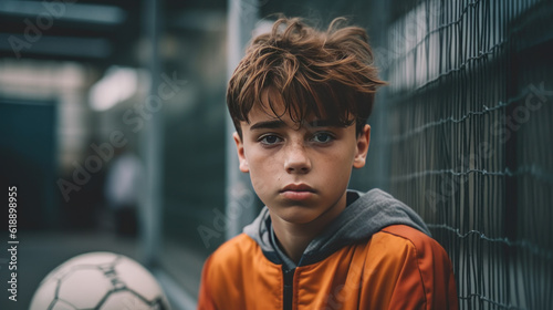 Sad Teenage Boy Generative Ai photo