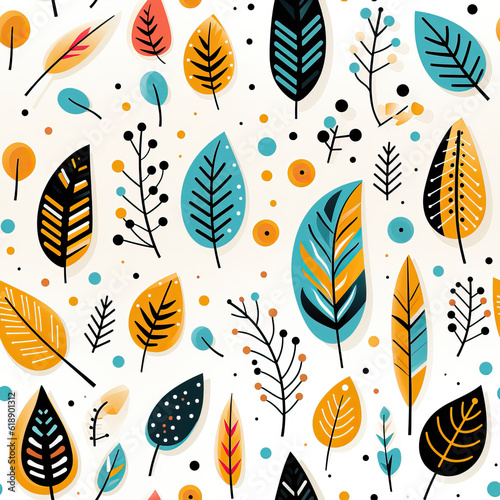 Botanical floral seamless repeat simple pattern 