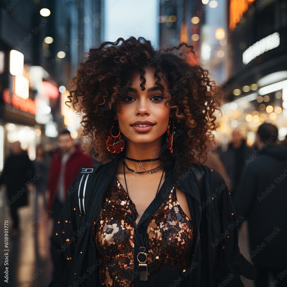 Illustration of a street fashion, AI Generated Illustration of a street fashion, AI Generated