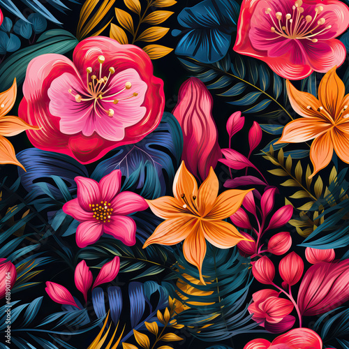 Botanical floral seamless repeat simple pattern 