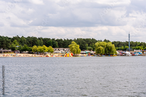 Ślesin, Poland. Resort. Yacht port on the Goplo river photo