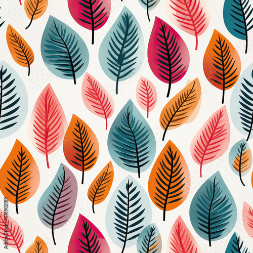 Floral botanical seamless repeat simple pattern 