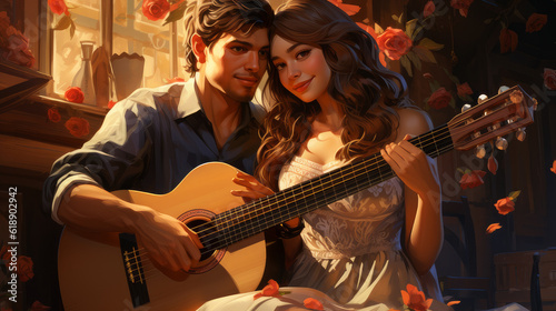 mexican couple with guitar