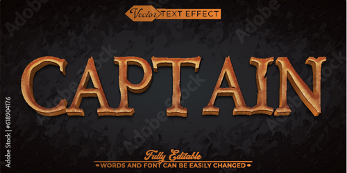 Wooden Captain Editable Text Effect Template