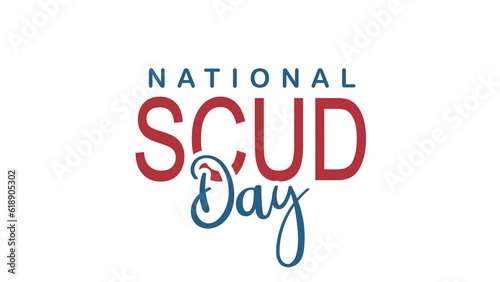 National SCUD Day Handwritten Animation Text. Great for Awareness Day Celebrations, lettering with alpha or transparent background, for banner, social media feed wallpaper stories