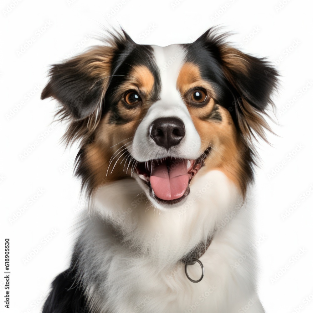 Cute dog portrait isolated. Illustration AI Generative.