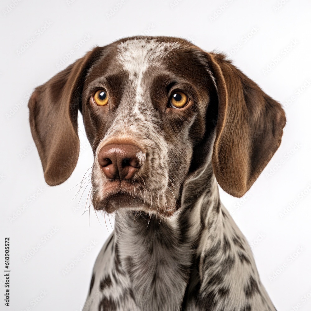 Cute dog portrait isolated. Illustration AI Generative.