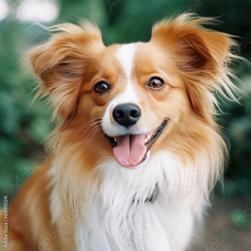 Cute dog portrait isolated. Illustration AI Generative.