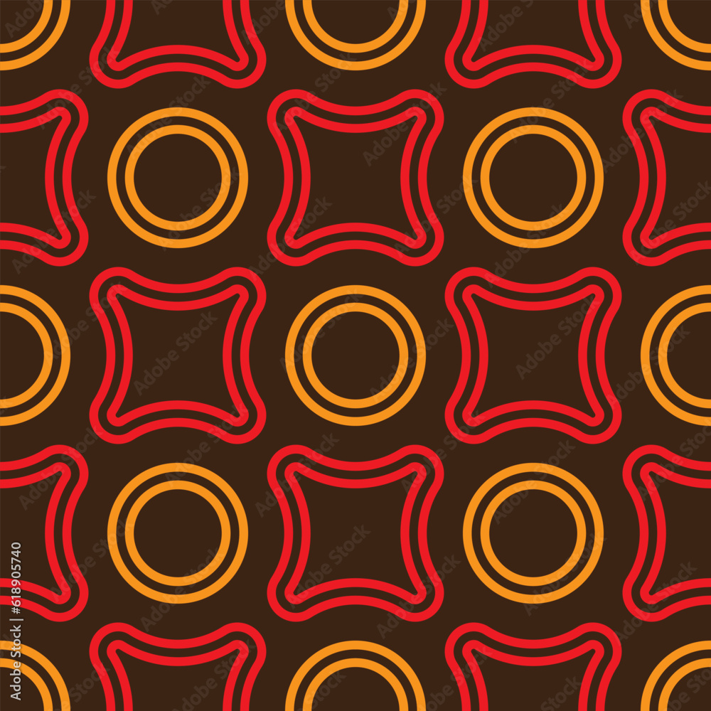 Geometric seamless pattern. Abstract background of colored geometric shapes. Colored circles and crosses. Simple design wallpaper for web design, textile printing and wrapping paper. Geometric seamless pattern. Abstract background of colored geometric shapes. Colored circles and crosses. Simple design wallpaper for web design, textile printing and wrapping paper.
