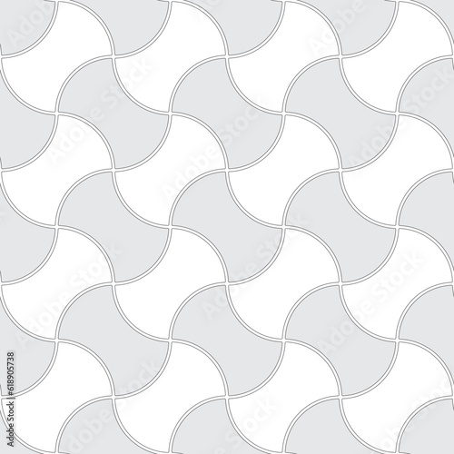 Seamless pattern in the shape of apple stump. Paving slabs in the form of an apple core. Simple wallpaper diagonal geometric prints. Monochrome vector background.