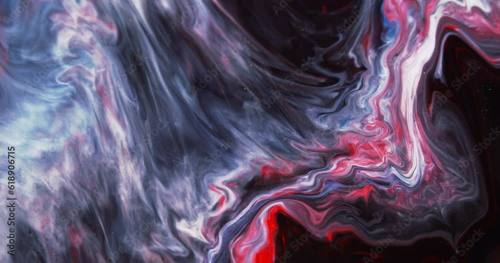 Abstract unique moving background with blue, red paint on a black substrate. Liquid art, fluid paints, macro. Pastel, soft tones.Abstract red particles, wave, shiny stripes, moving background Abstract unique moving background with blue, red paint on a black substrate. Liquid art, fluid paints, macro. Pastel, soft tones.Abstract red particles, wave, shiny stripes, moving background