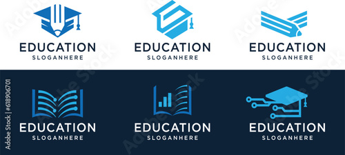 education logo, education illustration vector, library logo, study logo, private tutoring, campus.