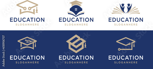education logo, education illustration vector, library logo, study logo, private tutoring, campus.