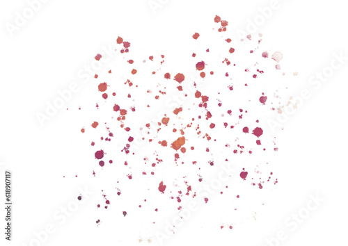 red paint splashes on white transparent background clipart