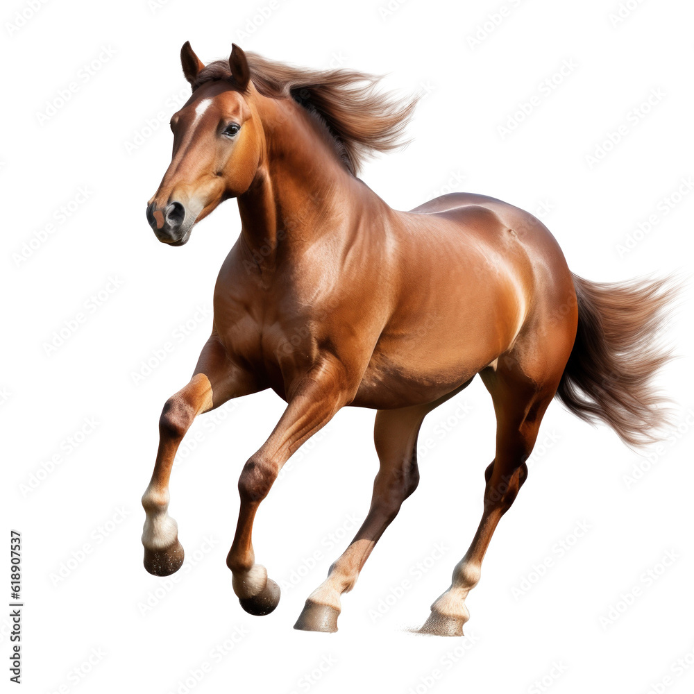 Brown horse isolated. Illustration AI Generative Brown horse isolated. Illustration AI Generative