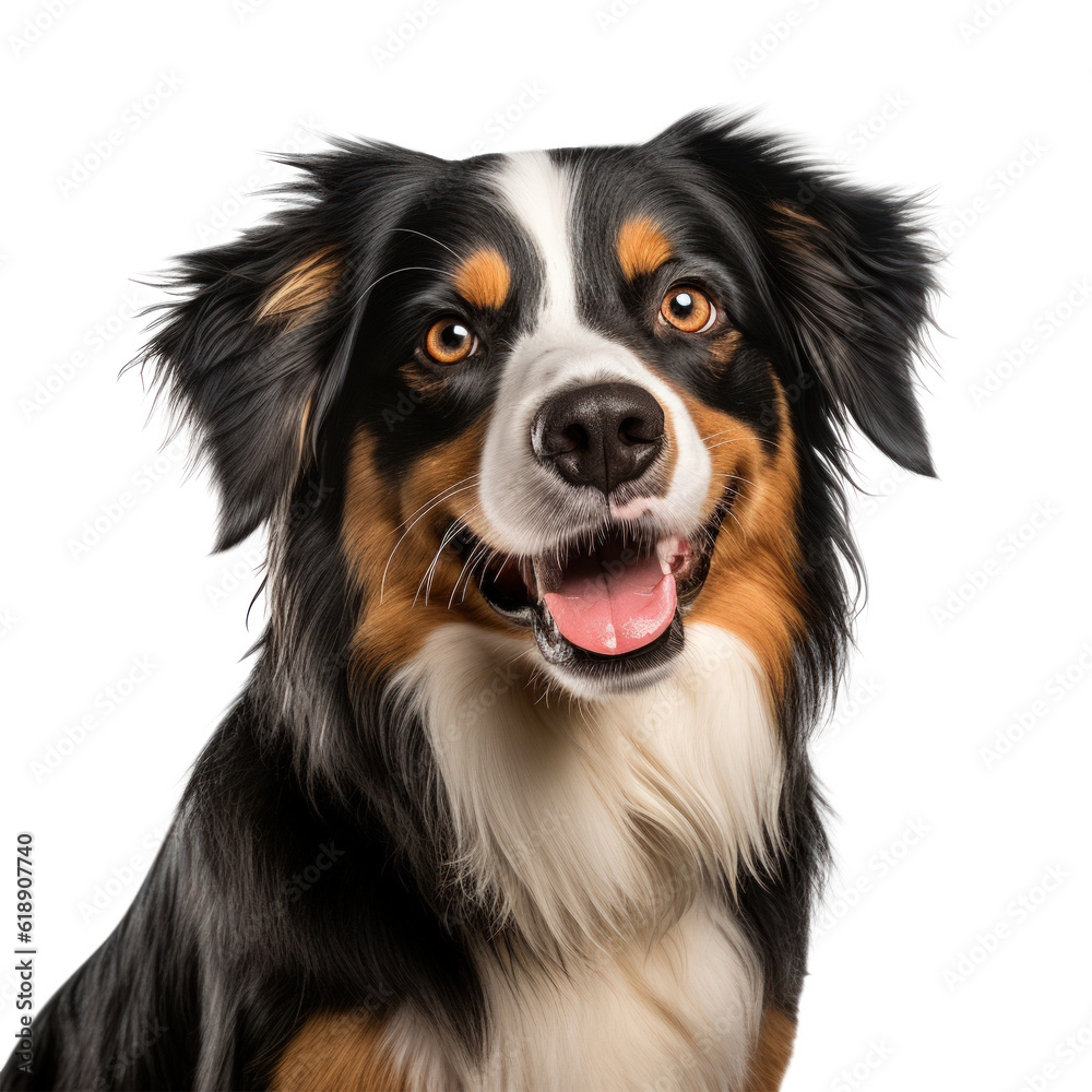 Cute dog portrait isolated. Illustration AI Generative.