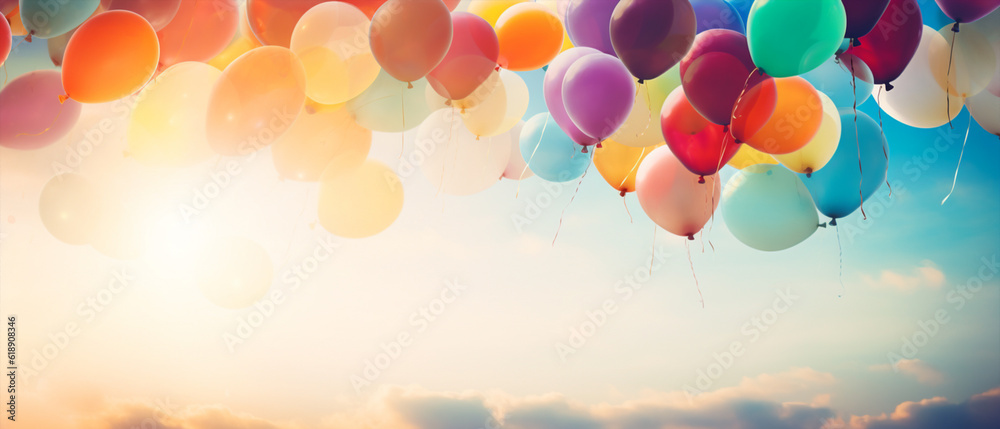 Colourful balloon header