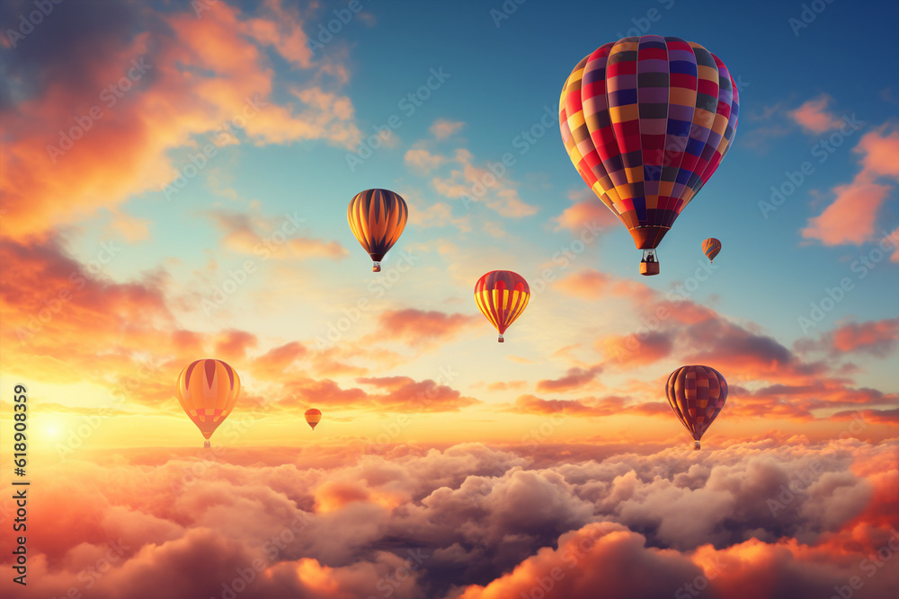 Obraz premium Hot air balloons header