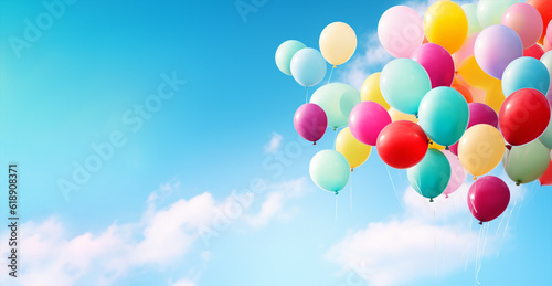 Colourful balloon header