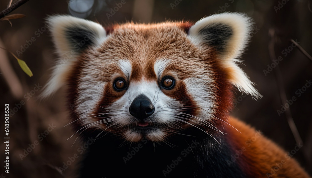 Fluffy lemur staring, playful and cute portrait generated by AI Fluffy lemur staring, playful and cute portrait generated by AI