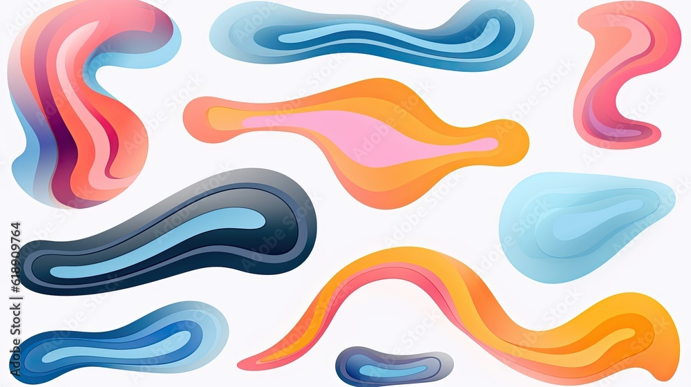 Abstract liquid shape. Set of modern graphic elements Abstract liquid shape. Set of modern graphic elements