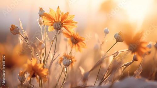 Bright wildflowers with a beautiful blurred background. © ArturSniezhyn