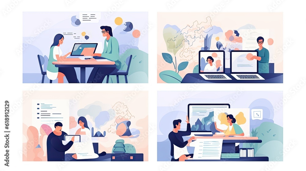 Distance web learning abstract concept vector illustration Distance web learning abstract concept vector illustration