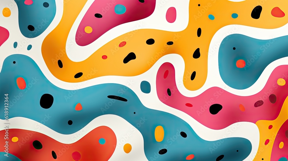 Fun colorful line doodle seamless pattern Fun colorful line doodle seamless pattern