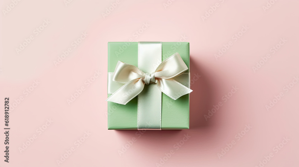 Gift on the pastel background Gift on the pastel background