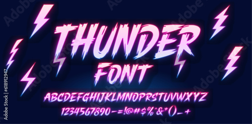 Thunder sign set. Flash icons. Vector