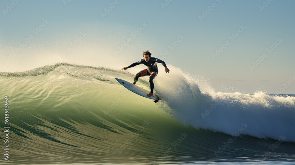 man surfing on the high seas