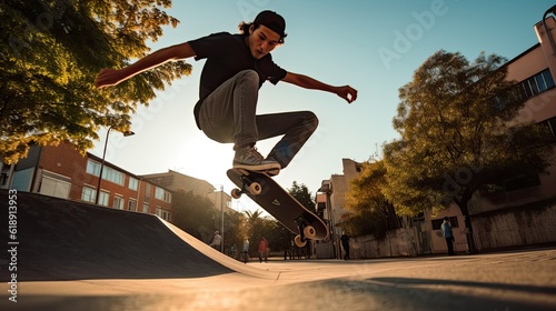 man doing a cool skateboarding trick