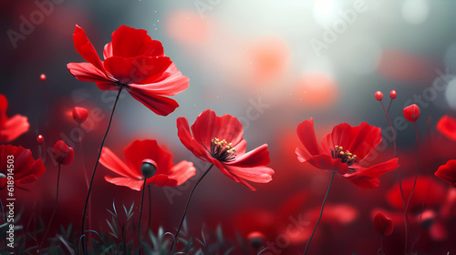 Bright wildflowers with a beautiful blurred background.