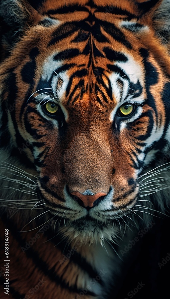 Tiger Closeup Portrait. Generative ai