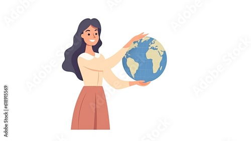 woman holding globe
