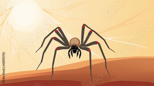 spider on a web spider vector