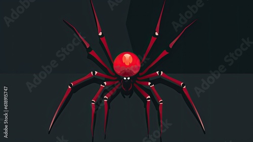 red spider on black background spider vector