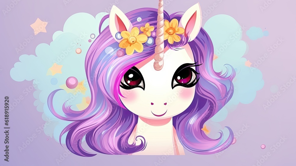 Unicorn cute illustration - card and shirt design Unicorn cute illustration - card and shirt design