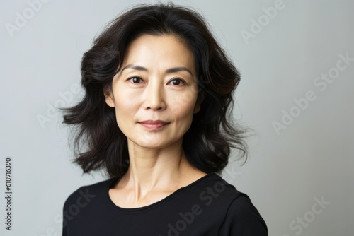 Portrait of an attractive Asian adult woman. AI generated  human enhanced