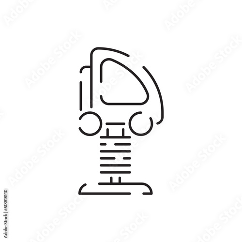 Park kid playground line icon. Mayypole spinner park kid play line icon vector. mayypole spinner park kid play sign. isolated contour symbol black illustration