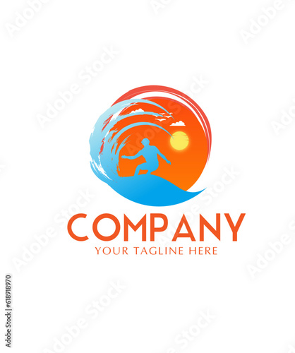 surfing logo design
