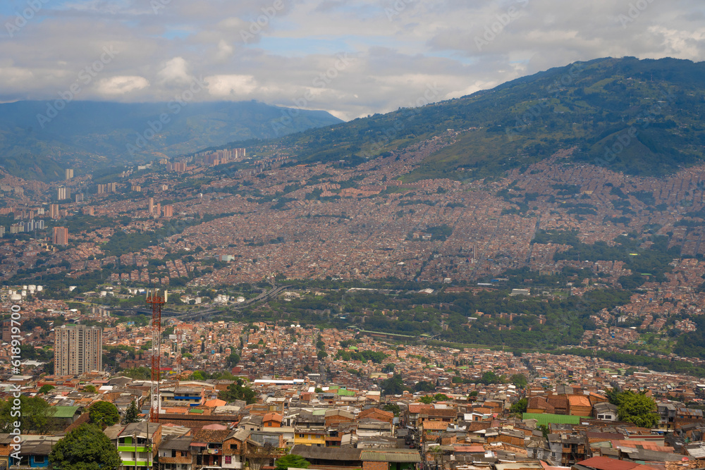 Medellin, Antioquia, Colombia. January 19, 2023. Medellín is the capital of the mountains