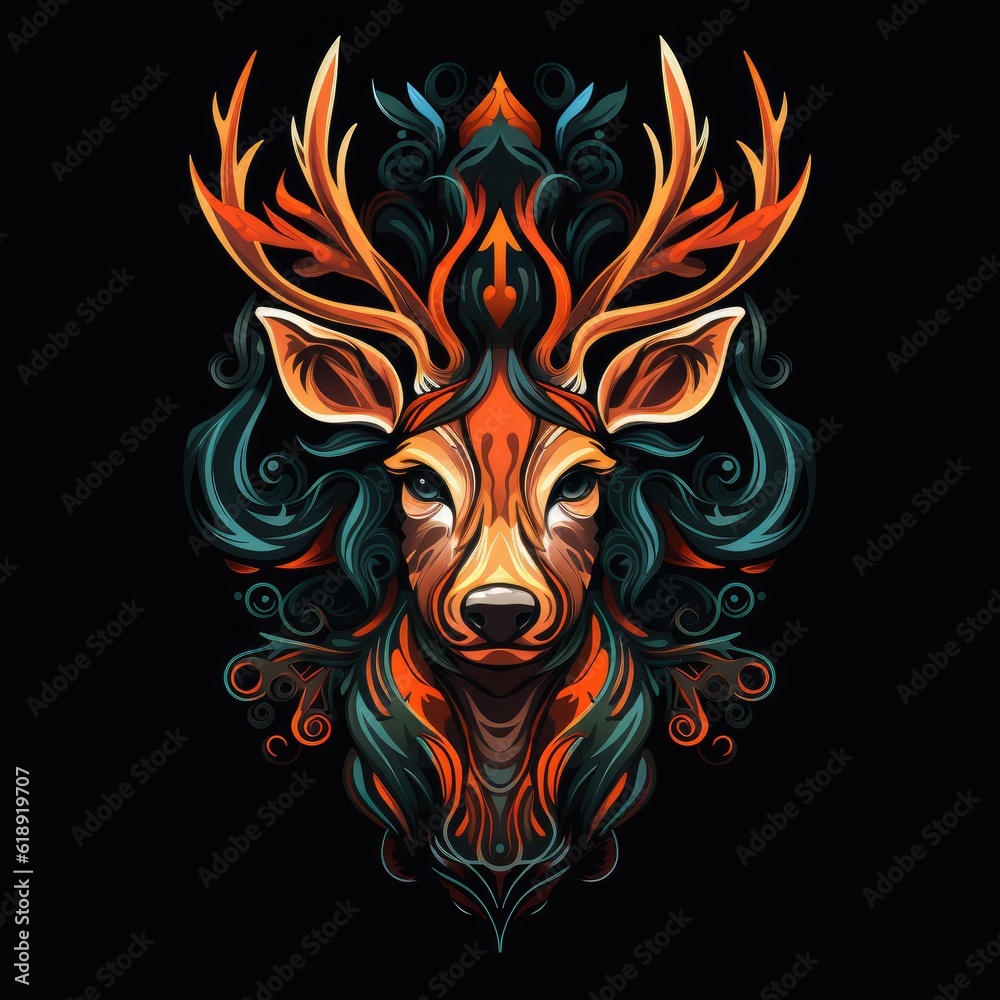 deer skull and horns deer skull and horns
