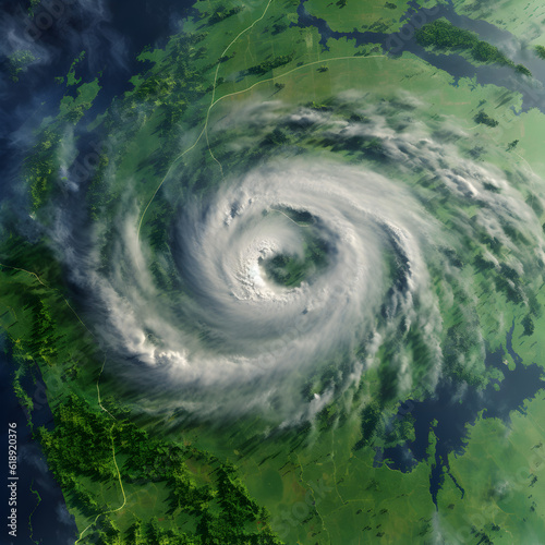 Wandering hurricane seen from space