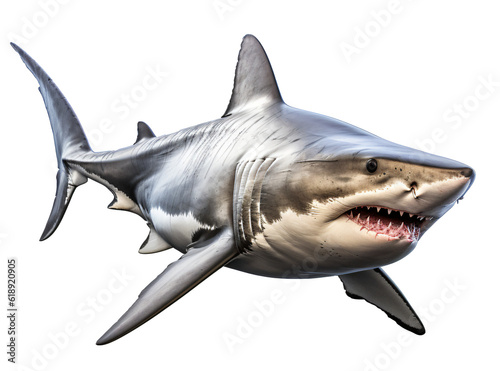 Shark isolated on the transparent background PNG. AI generative.