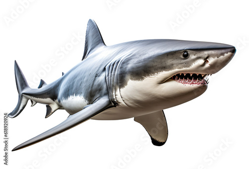 Shark isolated on the transparent background PNG. AI generative.