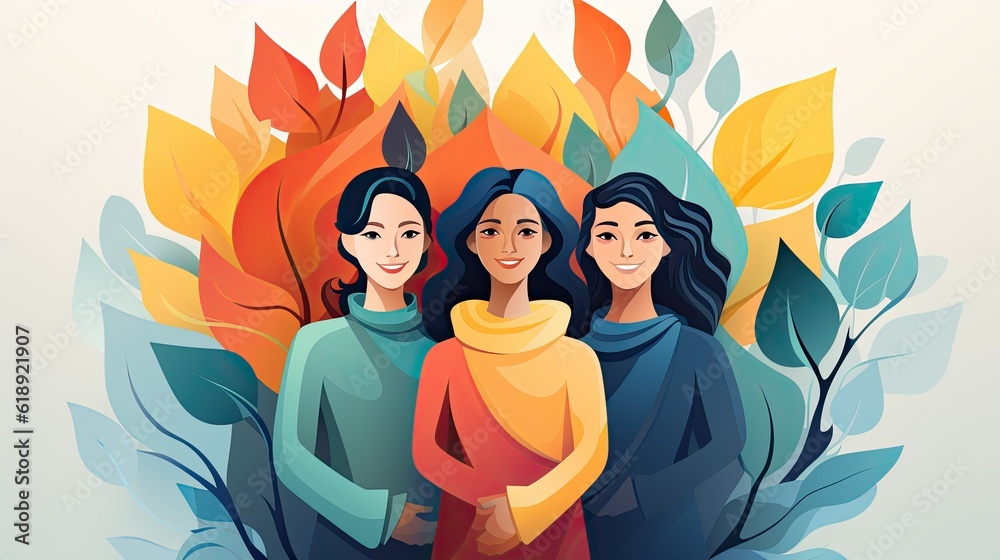 Group of abstract diverse people Friends Group of abstract diverse people Friends