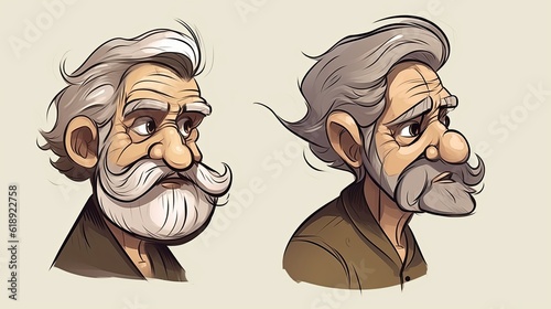 Old Man Hand drawn style vector design illustrations